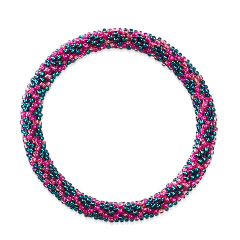 Jungle Framboise | Bracelet de perles de verre de l'Himalaya